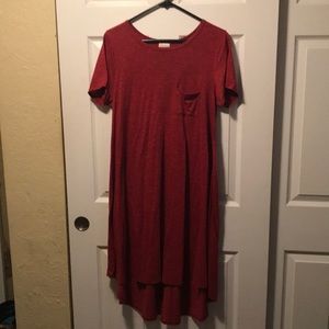 Lularoe M red/black microstripe Carly. GUC